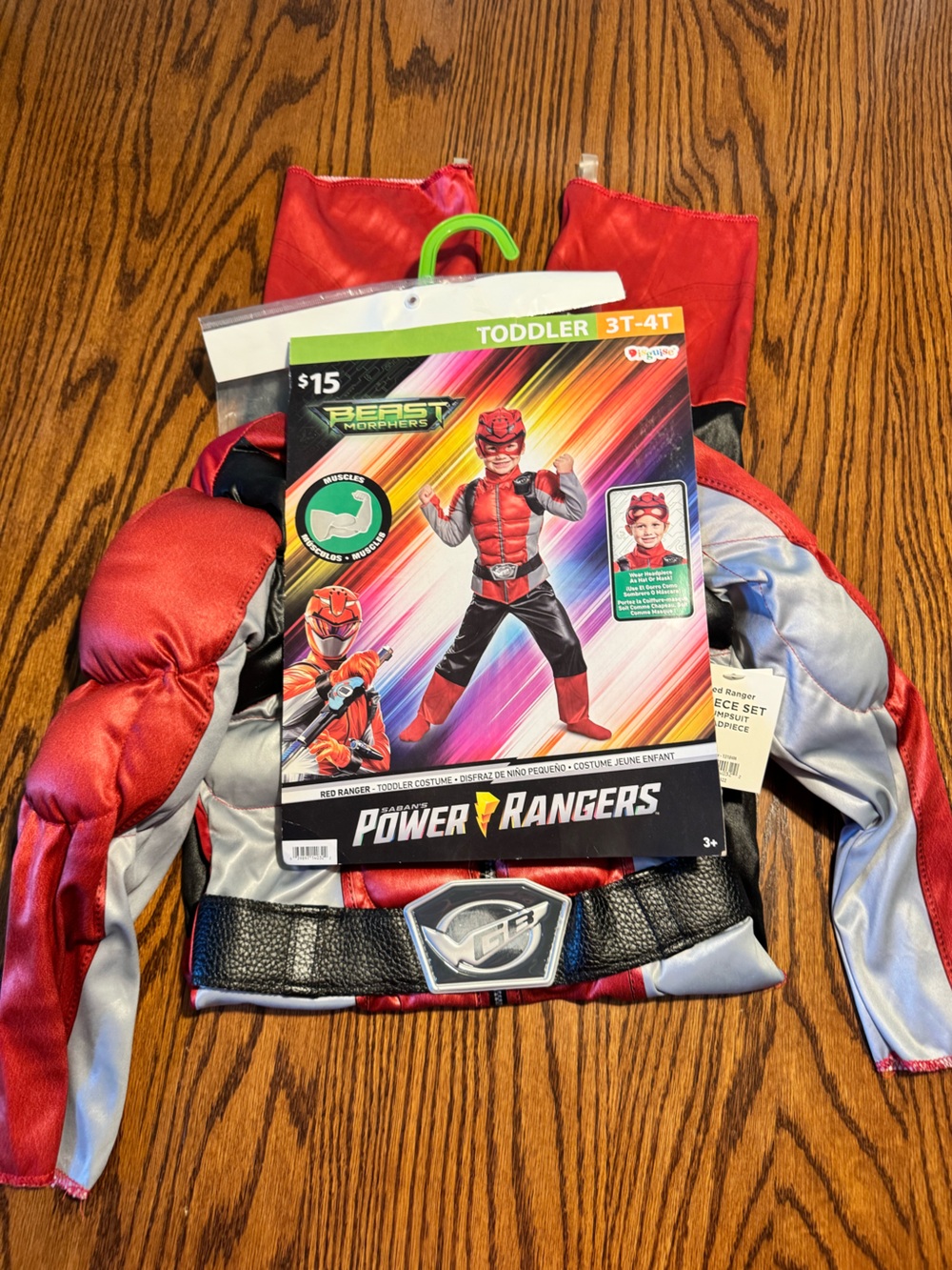 Power Ranger Red and Silver Toddler Costume - Beast Morphers